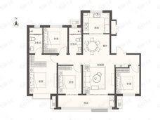 鲁商中心高层A户型户型图