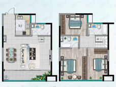 麓谷山湖郡3室2厅3卫户型图