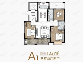 鸿泰花漾城A1户型户型图