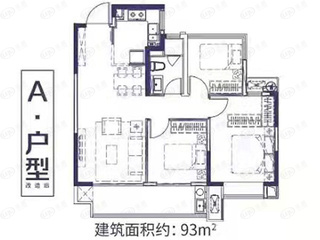 十里晴川建面约93㎡户型图