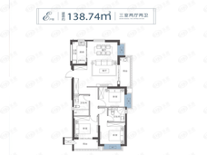 顶琇国际城·星耀3室2厅2卫户型图