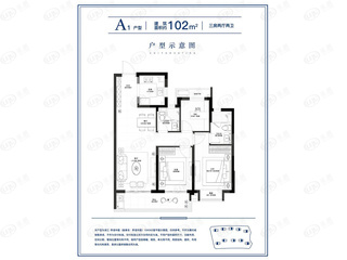 绿城锦上月鸣A1户型户型图