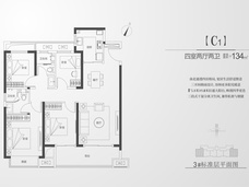 郑州融创御湖宸院C1户型户型图