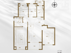 横沔玖境3室2厅2卫户型图