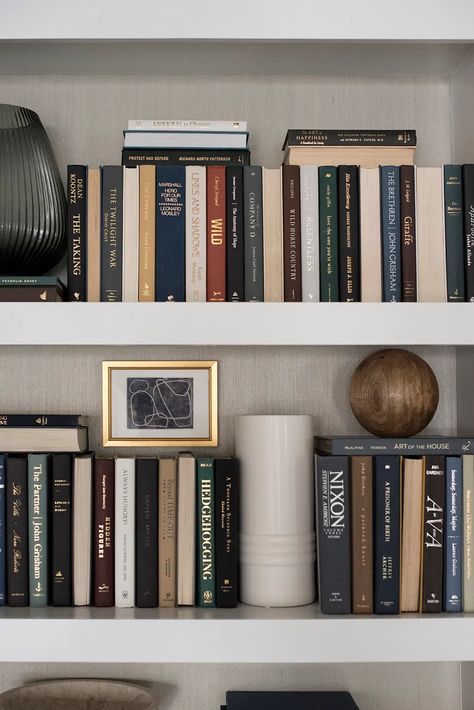 10 Tips for Shelf Styling with Lots of Books - Room for Tuesday Billy Bookcase Styling With Books, Light Academia Aesthetic Bookshelf, Bookshelf Styling Lots Of Books, Full Bookshelf Aesthetic, Staggered Bookshelves, How To Style Bookshelves, Bookshelves With Books, Books Room, Shelf Decorating