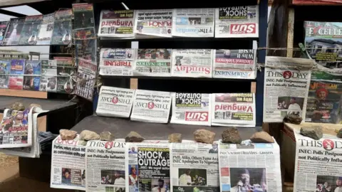 Getty Images Newspaper stand