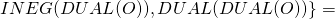 \[\Tiny{INEG}\small{(}\Tiny{DUAL}\small{(O))},\Tiny{DUAL}\small{(}\Tiny{DUAL}\small{(O))}\} =\]