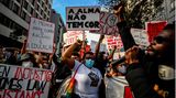 Eine "Black Lives matter"-Demonstration in Lissabon, Portugal