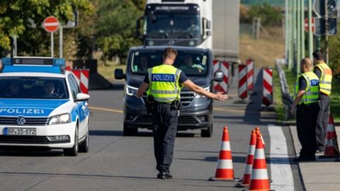 Grenzkontrolle bei Frankfurt/Oder