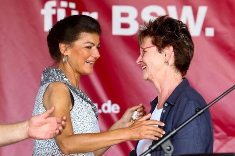 Die BSW-Vorsitzende Sahra Wagenknecht und Landeschefin Sabine Zimmermann