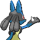 Imagen posterior de Lucario macho o hembra en la cuarta generación