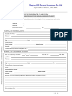 Magma HDI General Insurance Co. LTD: Motor Insurance Claim Form