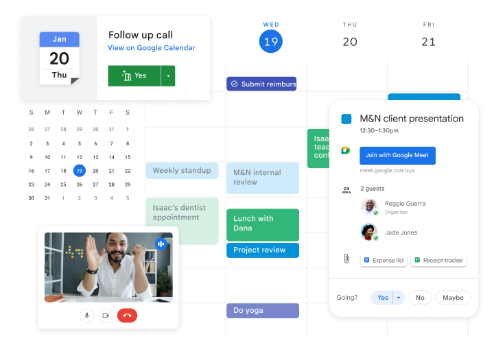 Shareable calendar with Google Workspace.