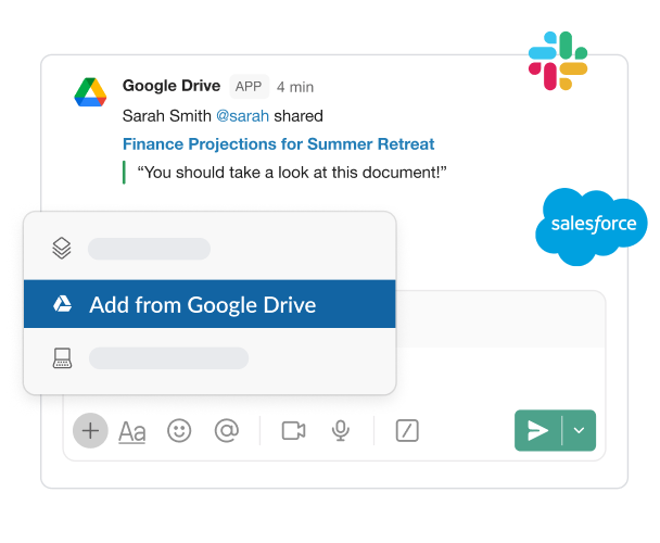 ייבוא קובץ מתוך Google Drive אל אפליקציית צד שלישי כמו Salesforce
