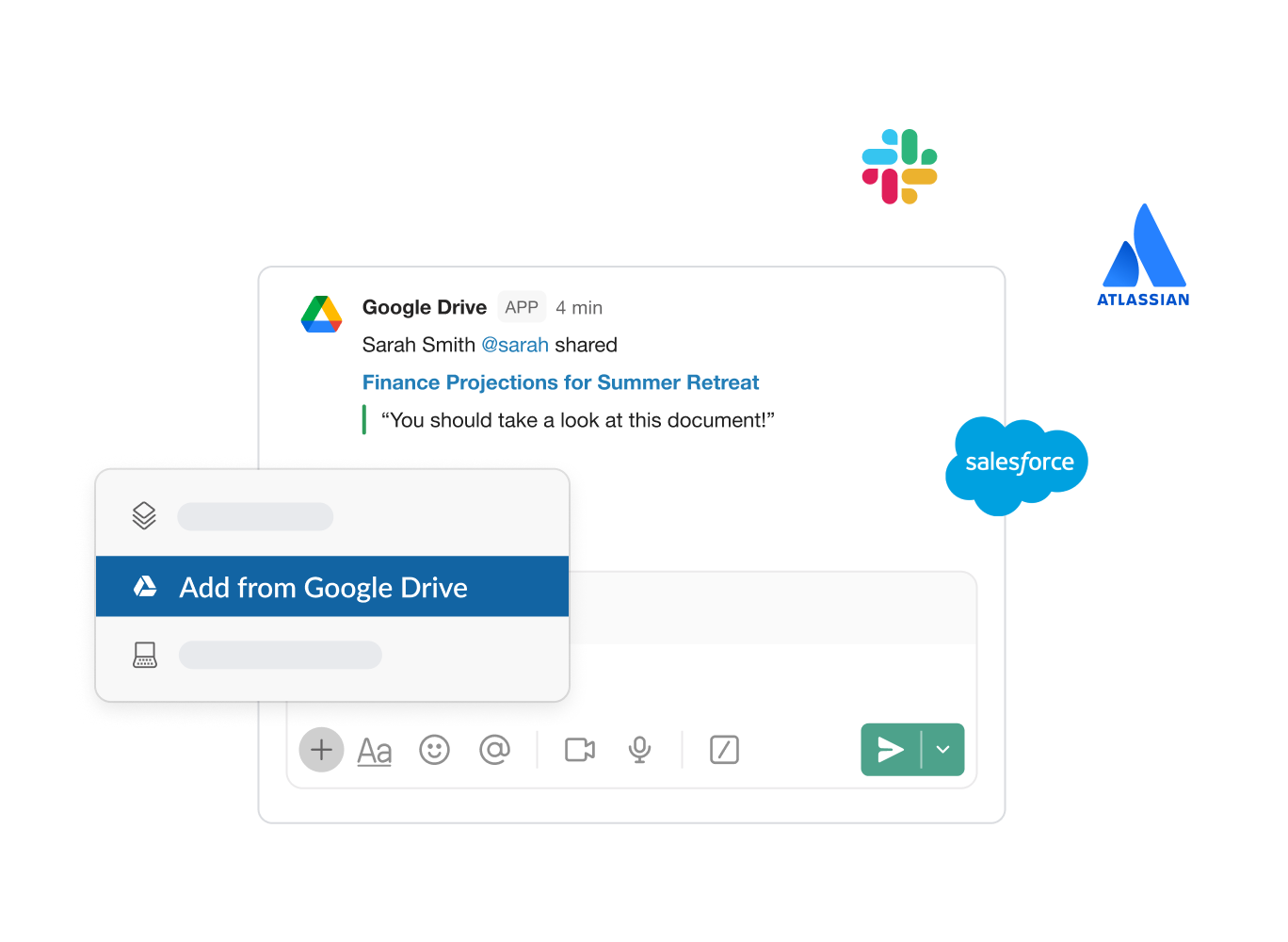 Importing a file from Google Drive into a third-party app like Salesforce
