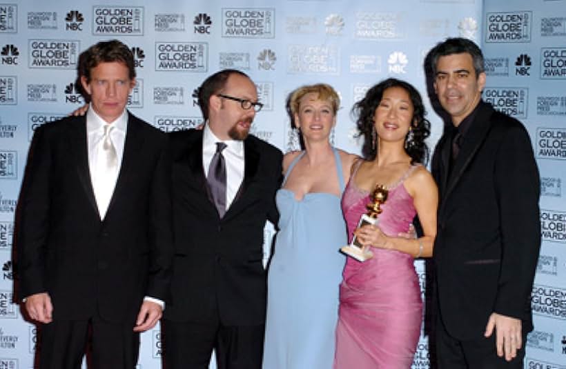 Virginia Madsen, Thomas Haden Church, Paul Giamatti, Michael London, and Sandra Oh at an event for Sideways (2004)