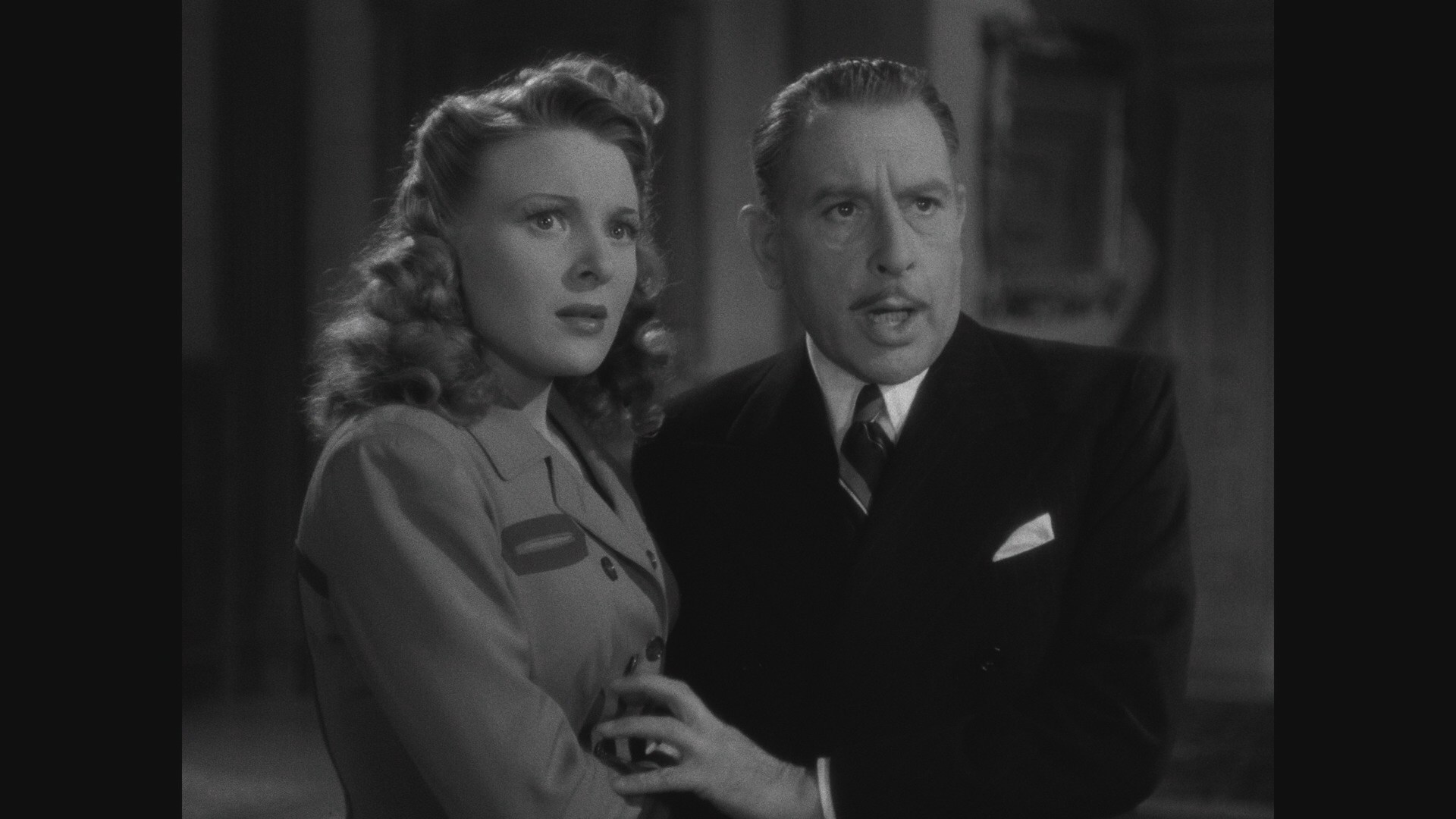 Evelyn Ankers and Cedric Hardwicke in The Ghost of Frankenstein (1942)