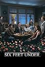 Lauren Ambrose, Freddy Rodríguez, Frances Conroy, Rachel Griffiths, Michael C. Hall, Peter Krause, and Mathew St. Patrick in Six Feet Under (2001)