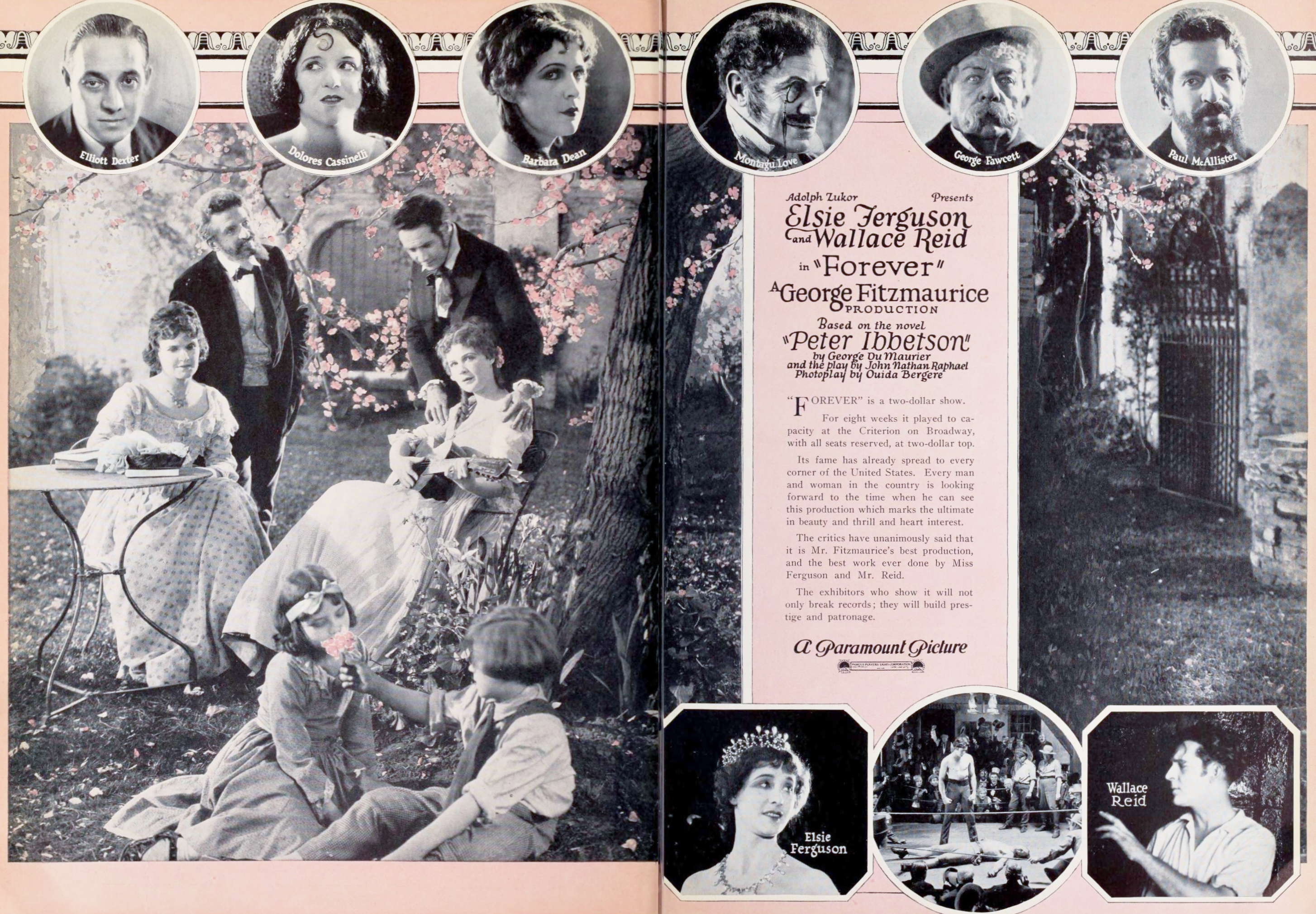 Montagu Love, Nell Roy Buck, Dolores Cassinelli, Barbara Dean, Elliott Dexter, Charles Eaton, George Fawcett, Elsie Ferguson, Paul McAllister, and Wallace Reid in Forever (1921)