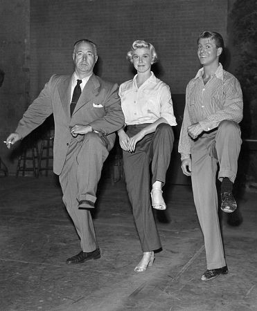 Doris Day, Gene Nelson, Director David Butler on the set of "Lullaby of Broadway" 1951