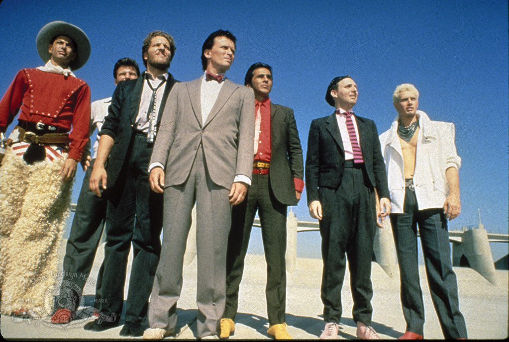 Jeff Goldblum, Clancy Brown, Peter Weller, Michael Santoro, Pepe Serna, Lewis Smith, and Billy Vera in The Adventures of Buckaroo Banzai Across the 8th Dimension (1984)