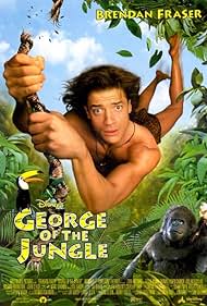 John Cleese, Brendan Fraser, Scooper, Binx, Tookie, Zakery, Emely, and Hopper in George of the Jungle (1997)