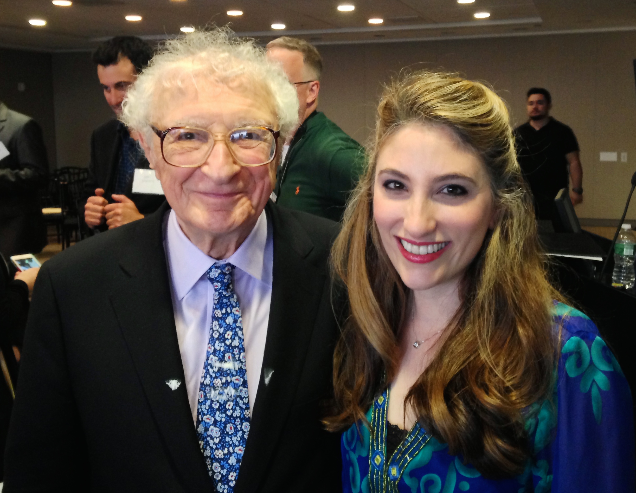 With Sheldon Harnick, the lyricist of FIDDLER ON THE ROOF, at a celebration for his 90th birthday, where I sang, "Far From the Home I Love."