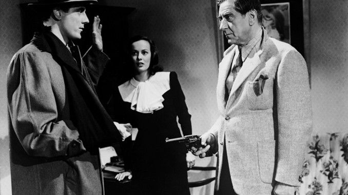 Faye Emerson, Craig Stevens, and Robert Warwick in Secret Enemies (1942)