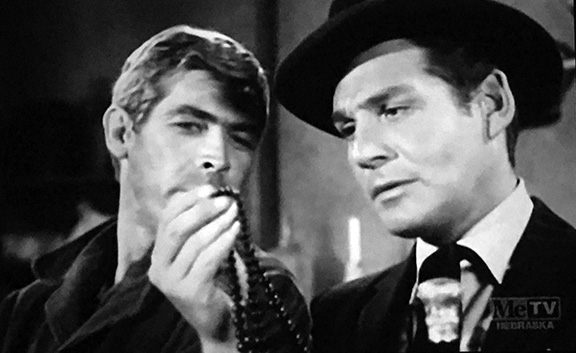 James Coburn and Gene Barry in Bat Masterson (1958)