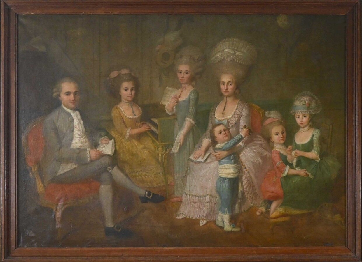 Portrait of the Augy family by French School, 18th Century