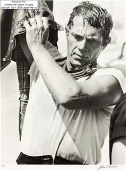 Steve McQueen after motorcycle race - John Dominis