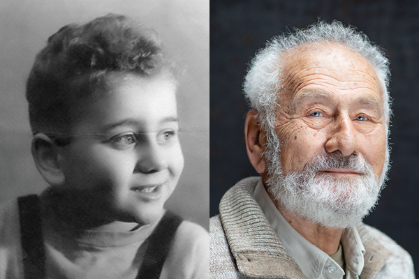 Holocaust survivor Andrew Jampoler circa 1944 (courtesy of Andrew Jampoler) and as an adult today. US Holocaust Memorial Museum