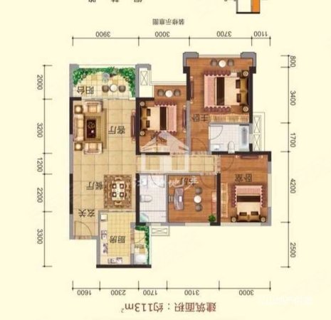 奥园广场4室2厅2卫113㎡南北56万