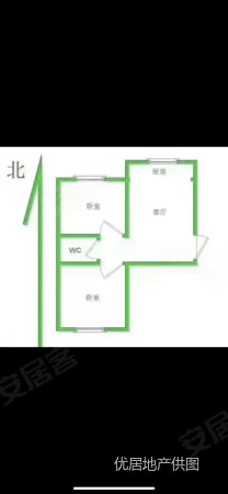 七彩城2室1厅1卫85㎡南北58万