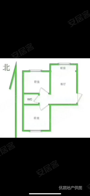 七彩城2室1厅1卫85㎡南北58万