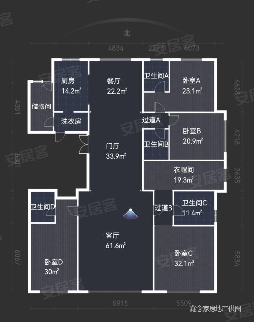 阳光东尚香樟园6室2厅5卫379.26㎡南北695万