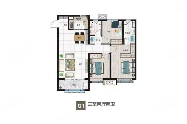 铭馨苑小区3室2厅2卫131㎡南北89.8万