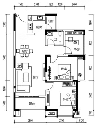 象屿御岭3室2厅1卫85㎡南北71万