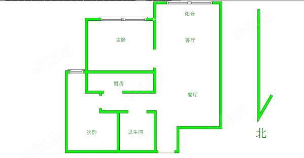 慧谷蓝庭2室1厅1卫91.48㎡南北90万