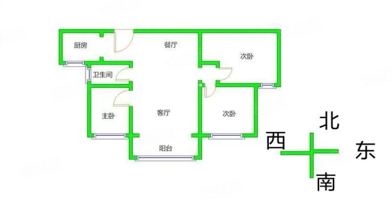 东部美的城3室2厅1卫106㎡南北115万