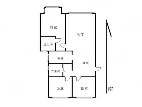 富力华庭3室2厅2卫125㎡南109万