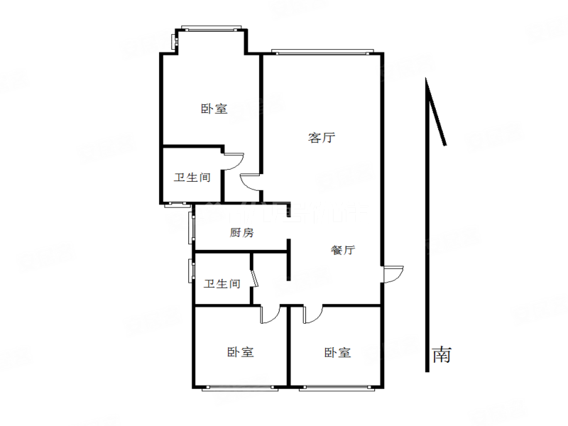 富力华庭3室2厅2卫125㎡南109万