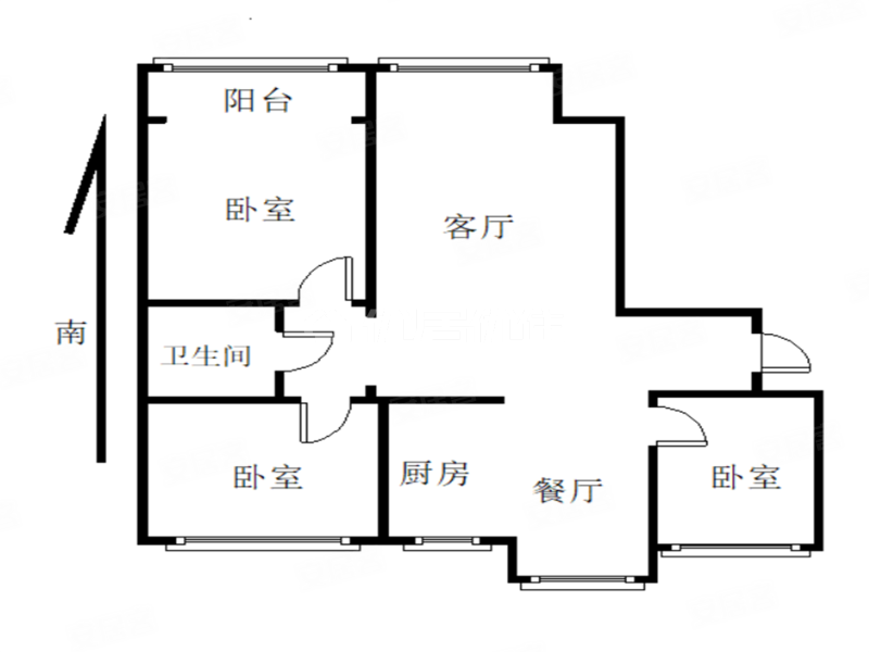 秋实璟峯汇3室2厅1卫126.75㎡南119万