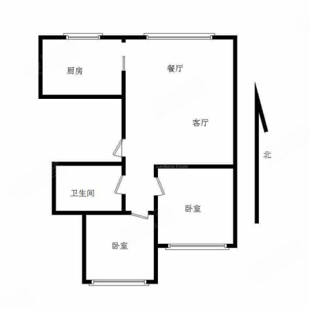 西岸国际2室1厅1卫92㎡南60万