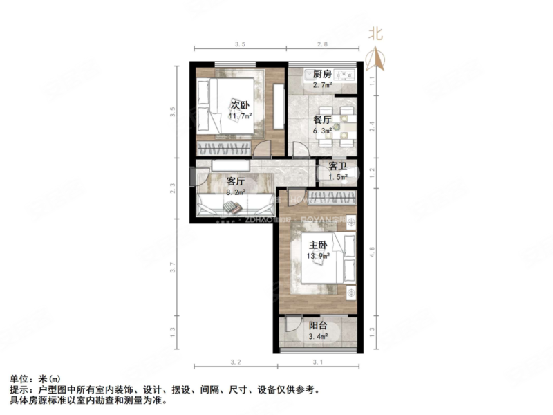 甸柳新村(二区)2室1厅1卫61.34㎡南北115万