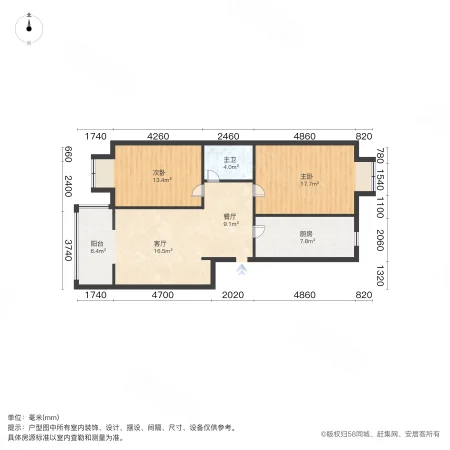 融祥家苑2室2厅1卫88.64㎡东西55万