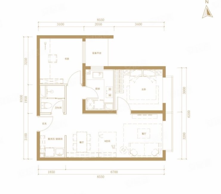 绿城沁园2室2厅1卫82㎡东445万