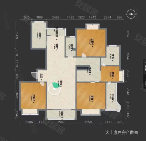 永泰花园3室2厅1卫125㎡南北106.8万