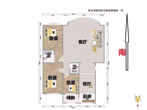 东润豪景3室2厅2卫155.8㎡南北105万