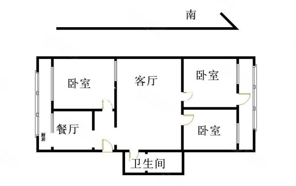 新平北路34号院3室2厅1卫107.99㎡南北185万